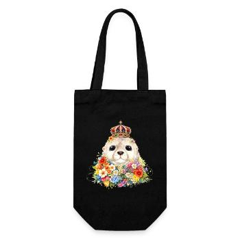 Royal seal with crown - Gift Bag for Bottles - black - Front