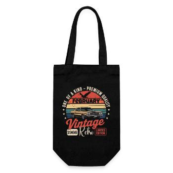 Vintage-Retro-Jubiläumsgeschenk vom Februar 1966 - Geschenkbeutel für Flaschen - Schwarz - Vorne