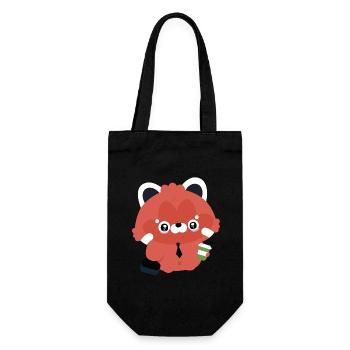 Kawaii Red Panda Bürokaffee - Geschenkbeutel für Flaschen - Schwarz - Vorne