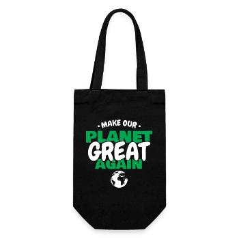 Make The Planet Green Again Ecology Earth Art - Geschenkbeutel für Flaschen - Schwarz - Vorne