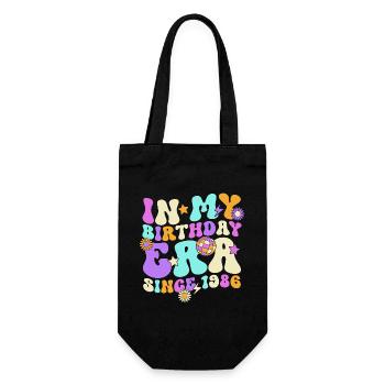 40th Birthday Retro Vintage Gift - Gift Bag for Bottles - black - Front