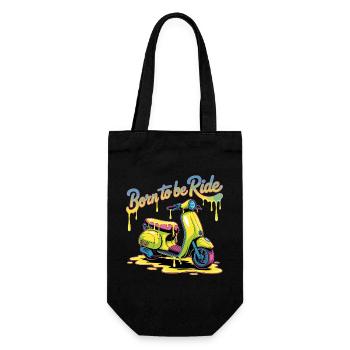 Born To Ride Scooter Neon Splash - Geschenkbeutel für Flaschen - Schwarz - Vorne