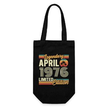 April 1976 50th Anniversary Gift - April 1976 - Gift Bag for Bottles - black - Front