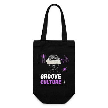 Groove-Kultur, hardgroove, Trance-Techno-Kunst, - Geschenkbeutel für Flaschen - Schwarz - Vorne