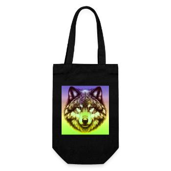 Wolf - Geschenkbeutel für Flaschen - Schwarz - Vorne