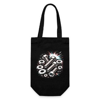 Bolts Nuts Mechanic Tool Design - Gift Bag for Bottles - black - Front
