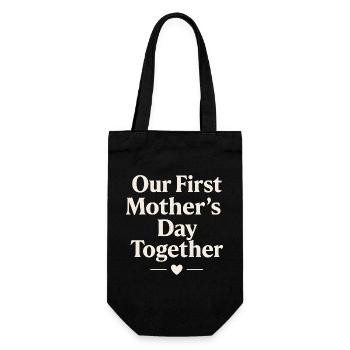 Première famille pour la fête des mères : Famille pour un cadeau de bébé maman - Sac à bouteille - noir - Devant