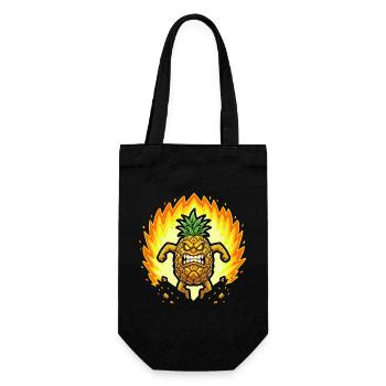 Angry pineapple with flames - Gift Bag for Bottles - black - Front