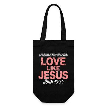 Love Like Jesus John 13:34 Christ Faith - Gift Bag for Bottles - black - Front