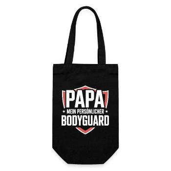 Papa Bodyguard Vater Schutz Geschenk - Geschenkbeutel für Flaschen - Schwarz - Vorne