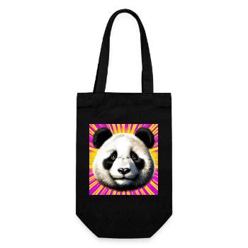 Panda - Geschenkbeutel für Flaschen - Schwarz - Vorne