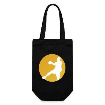 Yellow Basketball Silhouette - Gift Bag for Bottles - black - Front