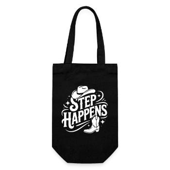 Line Dance Step Happens Western Design - Gift Bag for Bottles - black - Front