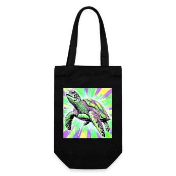 turtle - Gift Bag for Bottles - black - Front