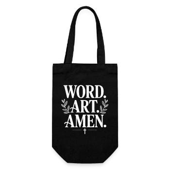 Wortkunst Amen Grafik-T-Shirt - Geschenkbeutel für Flaschen - Schwarz - Vorne