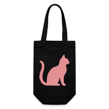 Katze Umriss - Pastell - Geschenkbeutel für Flaschen - Schwarz - Vorne
