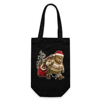 Kakapo carries Christmas alone - Gift Bag for Bottles - black - Front