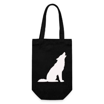 Wolf- - Gift Bag for Bottles - black - Front