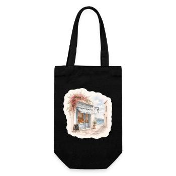 Küstenbäckerei – Bonjour am Meer - Geschenkbeutel für Flaschen - Schwarz - Vorne