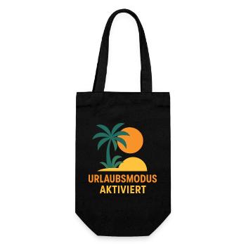 Urlaubsmodus Aktiviert Sonnenuntergang - Geschenkbeutel für Flaschen - Schwarz - Vorne