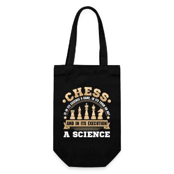 Chess Chess Player Chessboard - Gift Bag for Bottles - black - Front