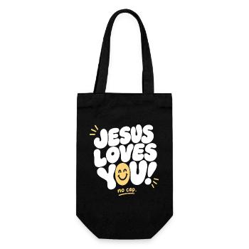 Jésus t’aime sans casquette - Sac à bouteille - noir - Devant