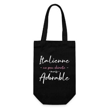 Italienne Un Peu Chiante Mais Adorable T-Shirt ... - Sac à bouteille - noir - Devant