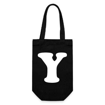 Großes Y Stil-Print | Buchstabe Y | Y Logo - Geschenkbeutel für Flaschen - Schwarz - Vorne