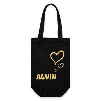 Alvin as a name - Gift Bag for Bottles - black - Front