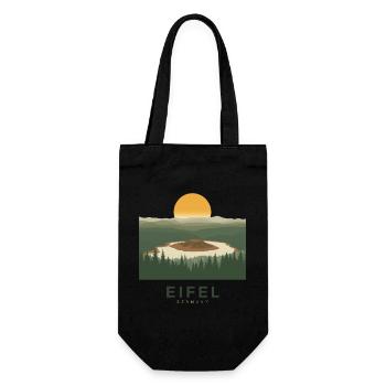 Volcan de l’Eifel | Affiche vintage de la nature - Sac à bouteille - noir - Devant