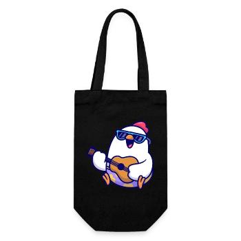 Penguin Guitar Beach Jam - Geschenkbeutel für Flaschen - Schwarz - Vorne