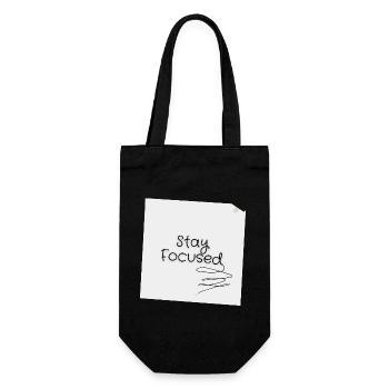 Stay Focused Sticky Note Motivational Graphic - Gift Bag for Bottles - black - Front