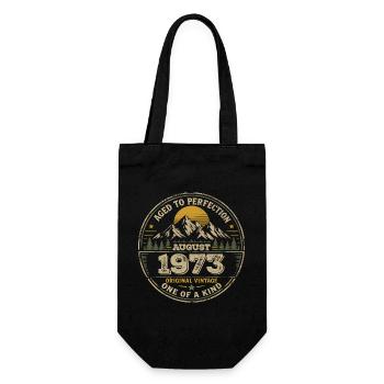 1973 August Birthday Gift Vintage 1973 - Gift Bag for Bottles - black - Front