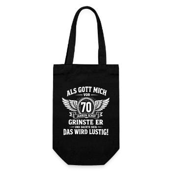 Lustiges Geschenk zum 70. Geburtstag - Geschenkbeutel für Flaschen - Schwarz - Vorne