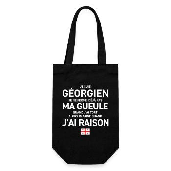 Je Suis Georgien Je Ne Ferme Deja Pas Ma Gueule... - Sac à bouteille - noir - Devant