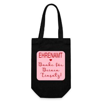 Danke Einsatz Ehrenamt - Geschenkbeutel für Flaschen - Schwarz - Vorne