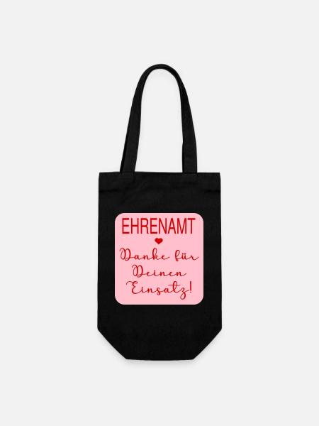 Danke Einsatz Ehrenamt - Geschenkbeutel für Flaschen - Schwarz