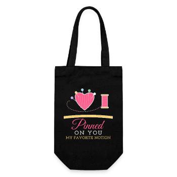 Gepinnt an dich, Valentinstags-Näh-Quilterin - Geschenkbeutel für Flaschen - Schwarz - Vorne