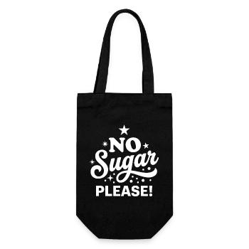 No Sugar Please Retro-Skript - Geschenkbeutel für Flaschen - Schwarz - Vorne