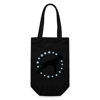 Boxer Sternenkreis 2 farb - Geschenkbeutel für Flaschen - Schwarz - Vorne