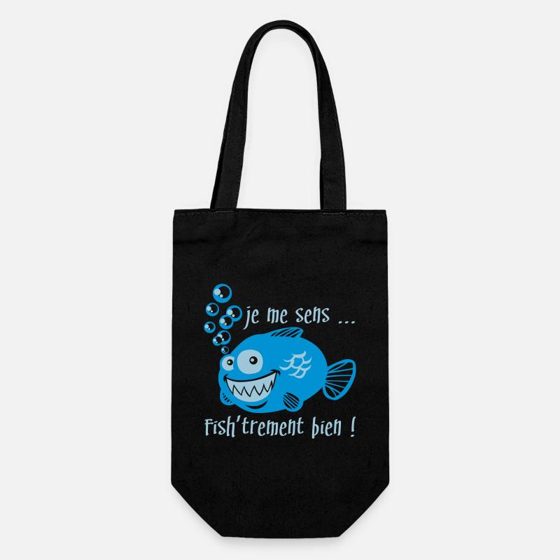 like a fish in water - Gift Bag for Bottles - black