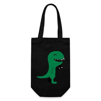 Funny Table Tennis Dinos - Geschenkbeutel für Flaschen - Schwarz - Vorne