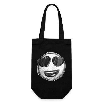 Emoji Kuss Herz Liebe Emoji - Geschenkbeutel für Flaschen - Schwarz - Vorne