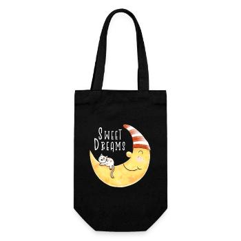 Sweet Dreams chat dans la lune - Sac à bouteille - noir - Devant