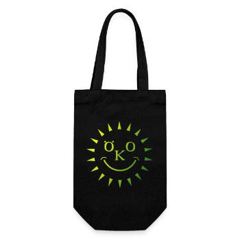 eco organic sun rays nature sustainability icon - Gift Bag for Bottles - black - Front