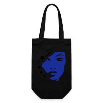 Girl's Face Face Woman's Face - Gift Bag for Bottles - black - Front