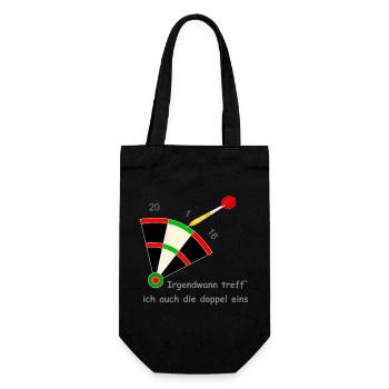 darts sport - Geschenkbeutel für Flaschen - Schwarz - Vorne