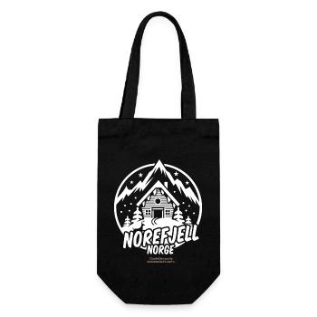 Norefjell Norwegen Ski Resort Design - Geschenkbeutel für Flaschen - Schwarz - Vorne