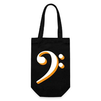 Bass clef with space stars universe - Gift Bag for Bottles - black - Front