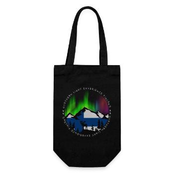 Nordlicht Erlebnis Design - Geschenkbeutel für Flaschen - Schwarz - Vorne